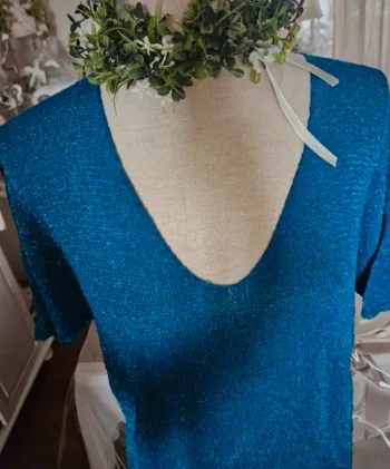 Pull fin bleu pailleté Izzy Taille 40/42 Neuf