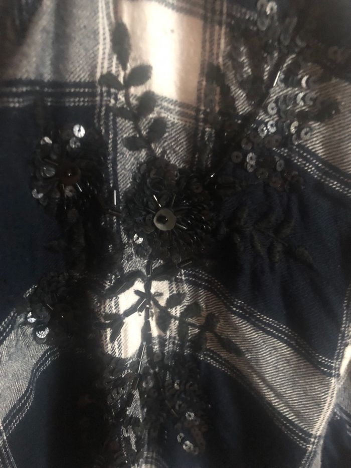 #chemise #kiabi #xl #broderies #perles #carreaux - photo numéro 2