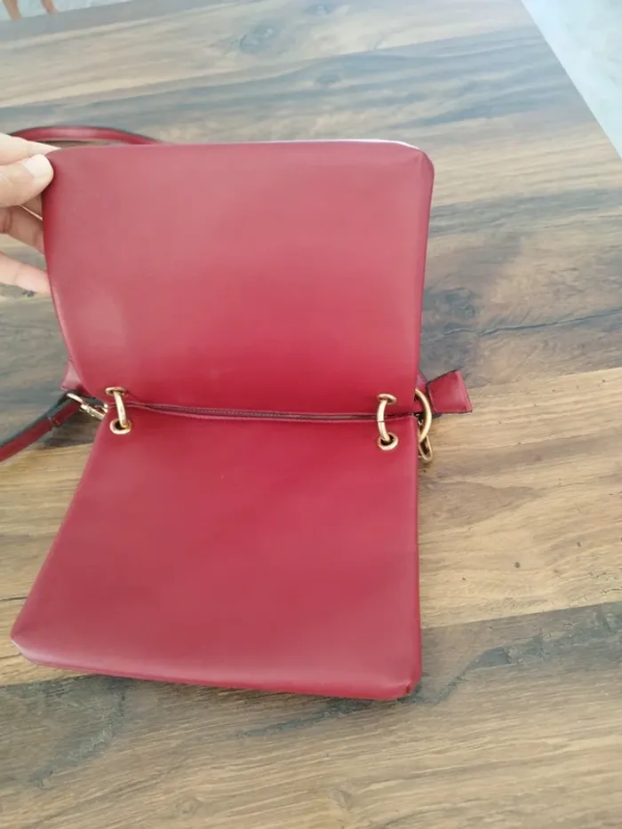 Petit sac bandoulière "Naf Naf" bordeau - photo numéro 3