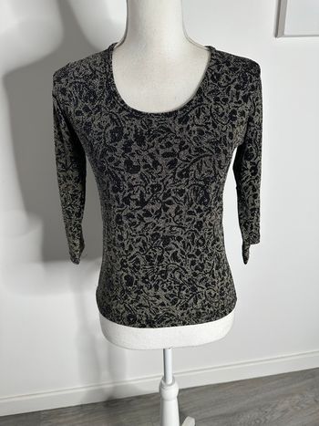 Top court pailleté noir et doré Machin chose Y2K Vintage T1 36 S