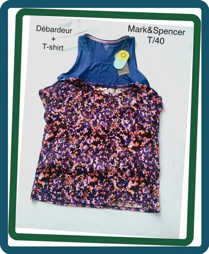 Débardeur sport + T-shirt assorti Mark&spencer T/38-40