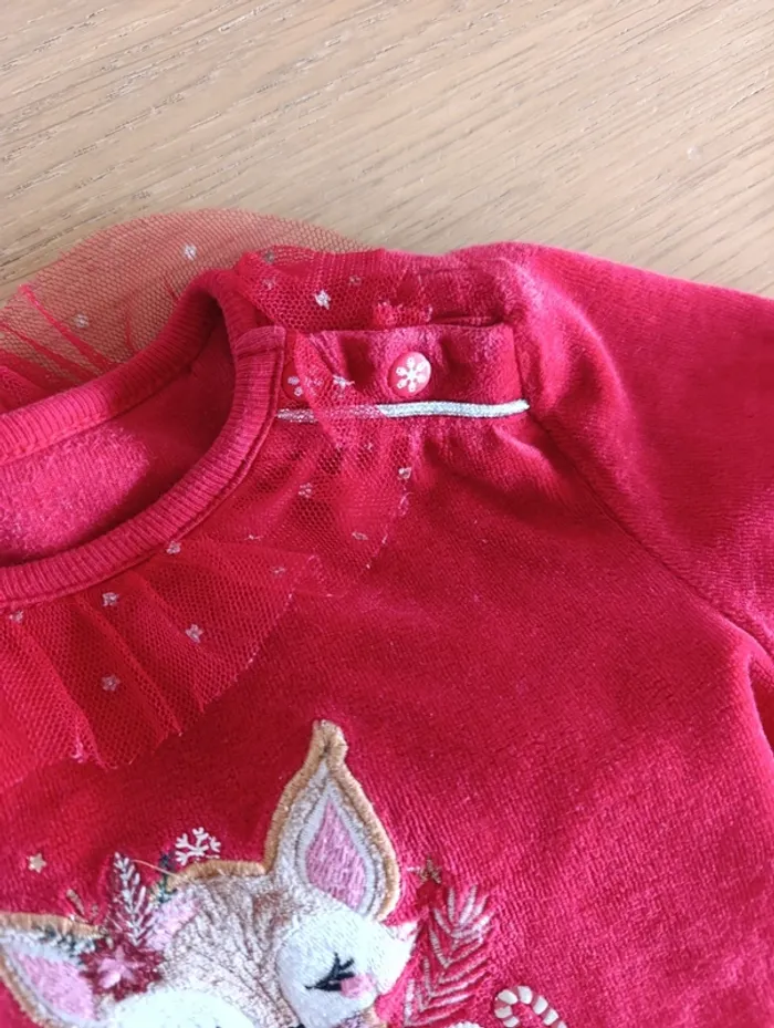 Pyjama Sergent Major 6 ans velours rouge - photo numéro 3