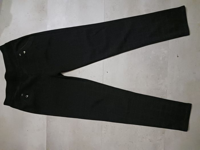 pantalon marron taille élastiquée avec strass Taille M-L fin carreaux marron Neuf Très beau belle ma - photo numéro 2