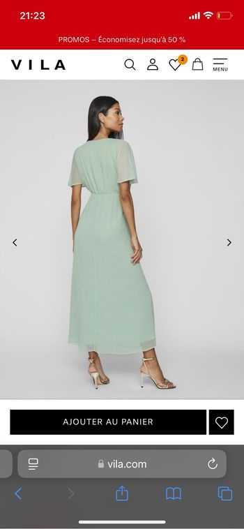 Robe de demoiselles d’honneur vert d’eau VILA