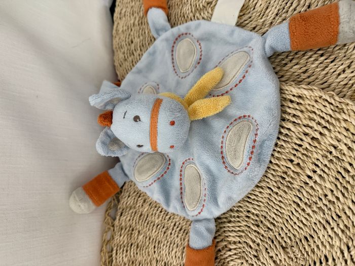 Cheval KIMBALOO doudou rond plat bleu et orange - photo numéro 2