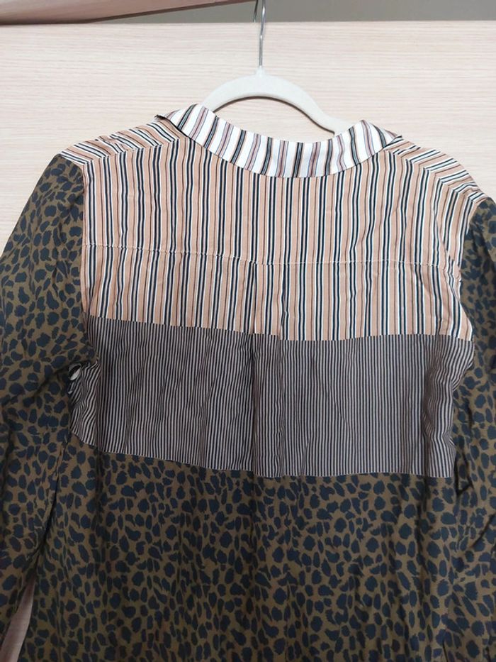 Robe à rayures leopard imprimé verte marron - photo numéro 6