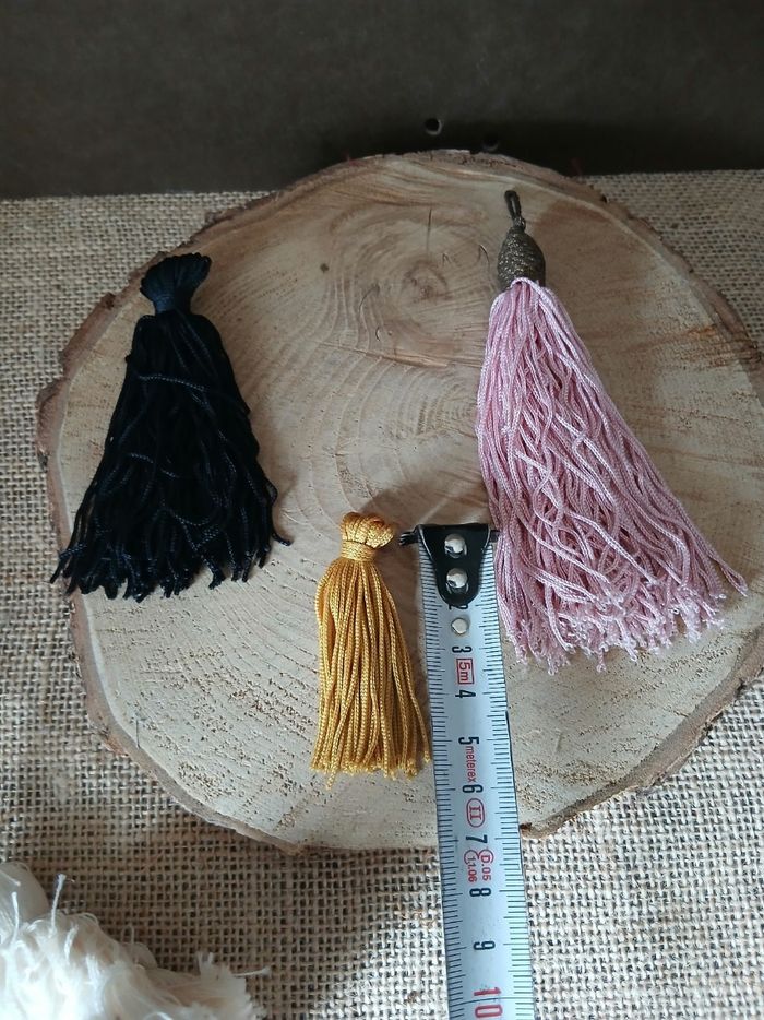 Lot de 3 pompons rose doré noire - photo numéro 7