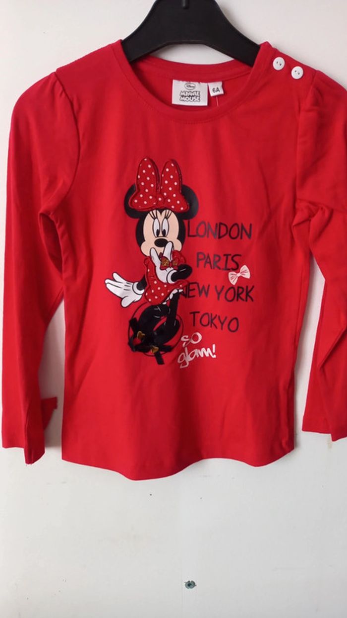 Tee shirt manches longues minnie - photo numéro 3