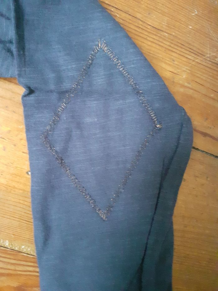 Sweet bleu gris motif losange aux coudes - photo numéro 2