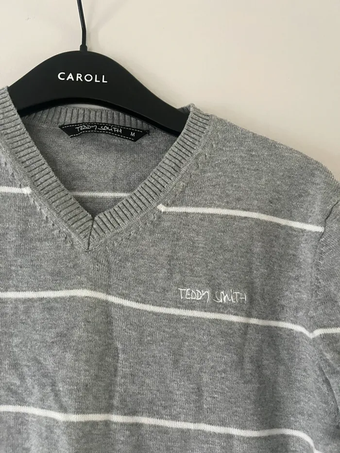 Pull col V gris Teddy Smith taille M
