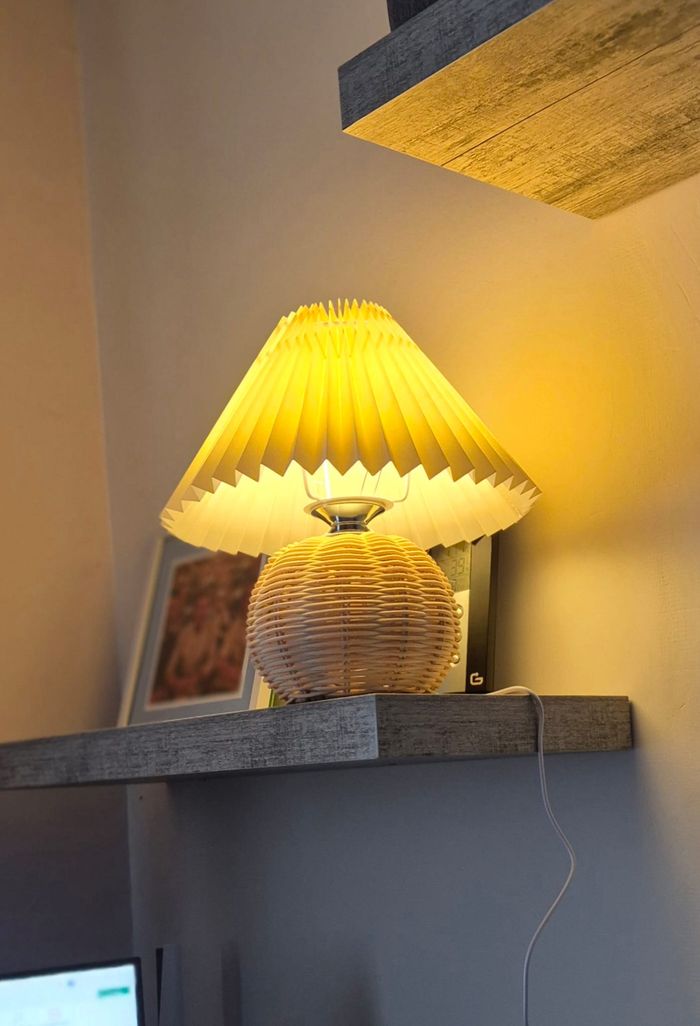 Lampe de chevet rotin pour chambre d'enfant - photo numéro 2