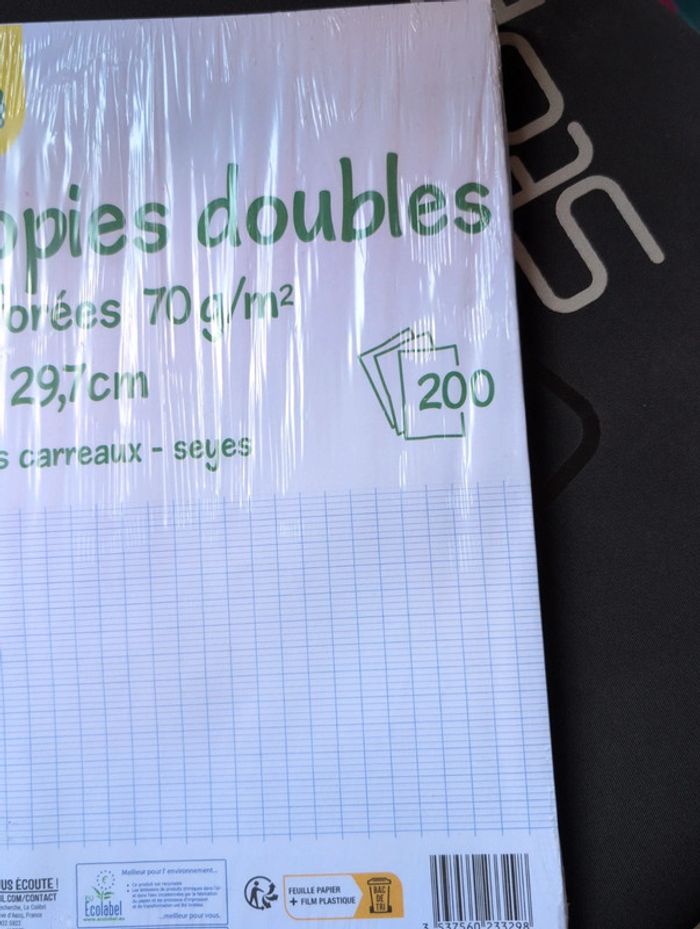 Paquet de feuilles double grand ms carreaux - photo numéro 2