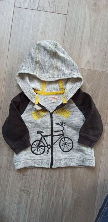 Gilet à capuche zippé 9 mois DPAM