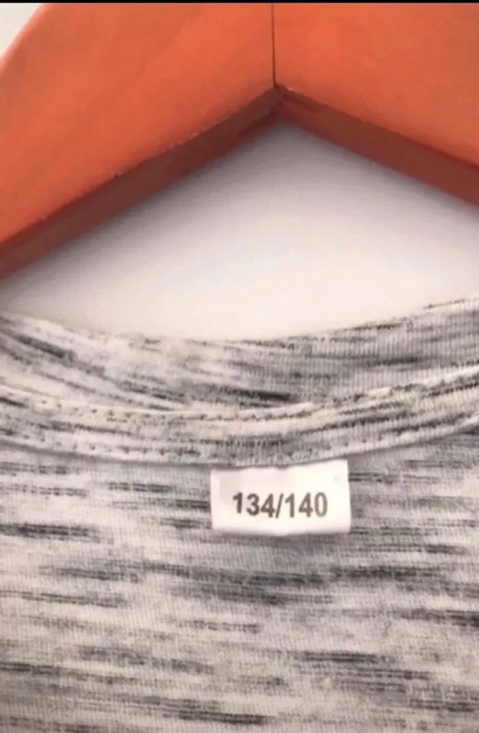 garçon tshirt zeeman blanc chiné avec coutures décoratives 134-140 cm - photo numéro 6