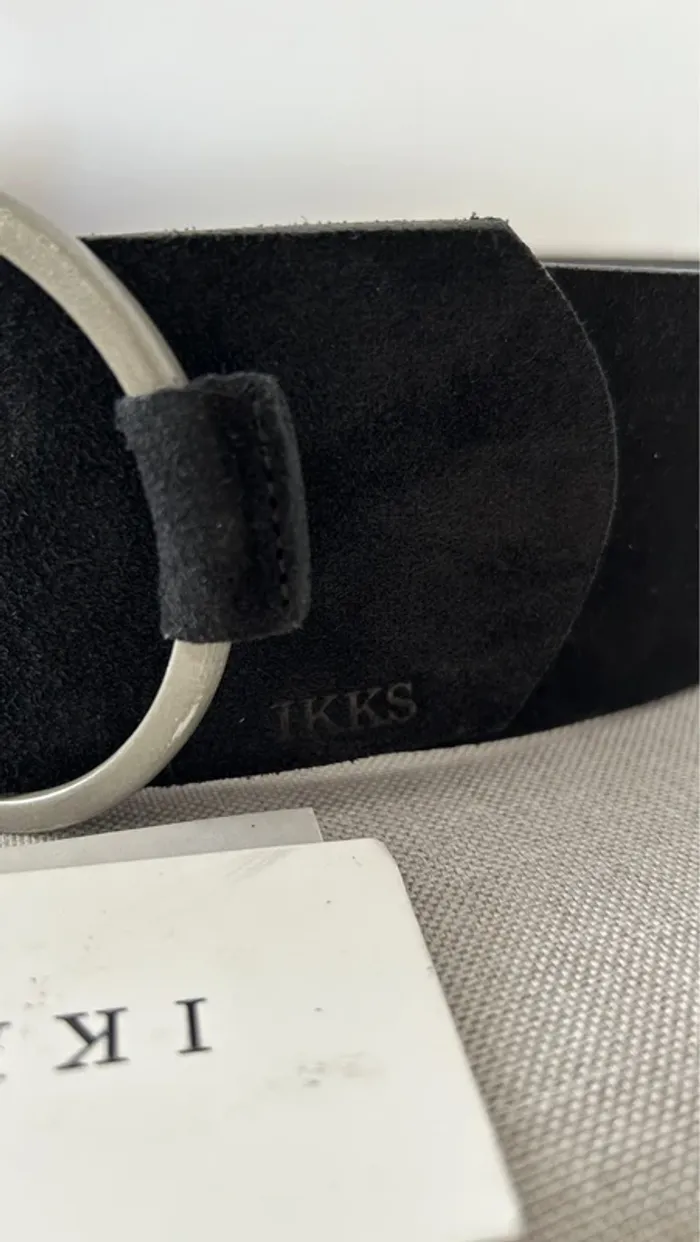 Ceinture en cuir noir IKKS – Neuve - photo numéro 2
