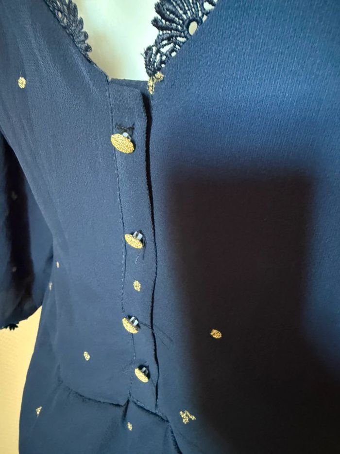 Blouse bleu marine dos nue en très bon état season taille S - photo numéro 7