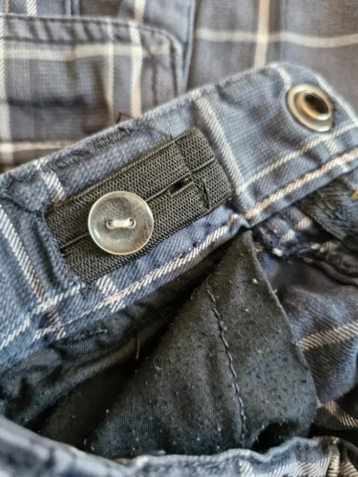 Short garçon 3 ans Creeks Bleu marine avec rayures blanches carreaux coton - photo numéro 4