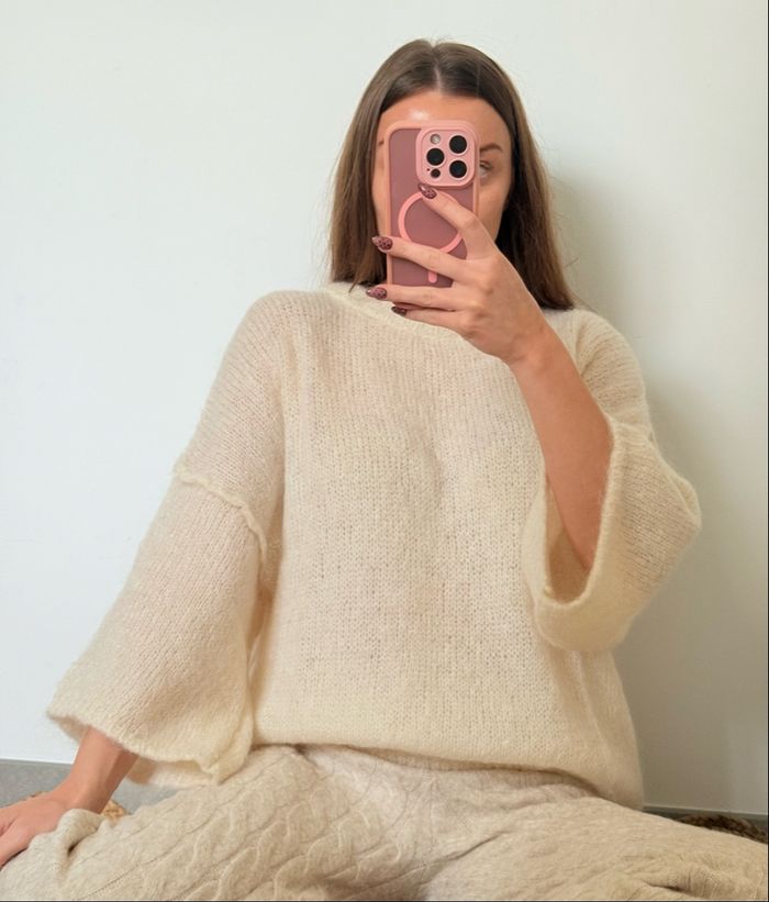 Pull - Ecru - Fluffy - Cocooning - Automne - photo numéro 3