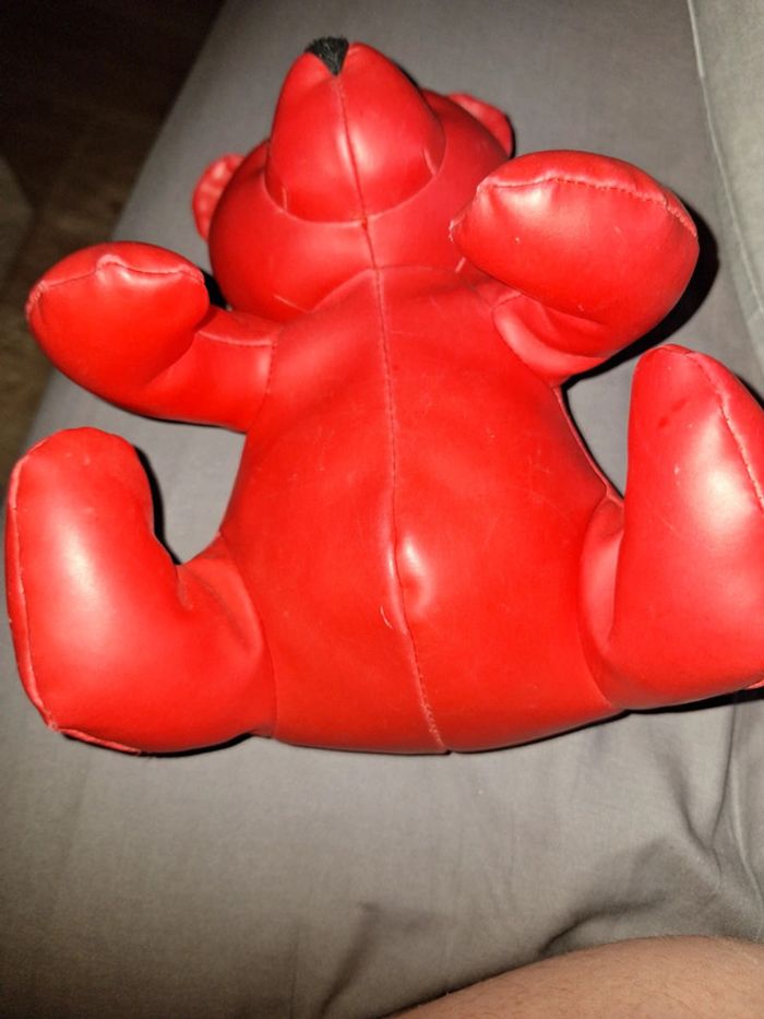 Ourson similicuir rouge - photo numéro 4