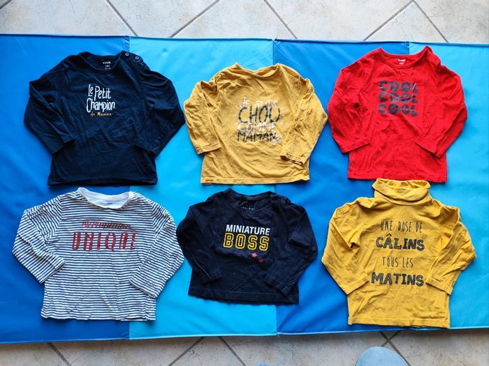Lot de 5 t-shirts manches longues 24 mois