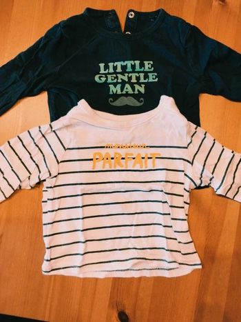 Lot de 2 tee-shirts manche longue taille 6 mois
