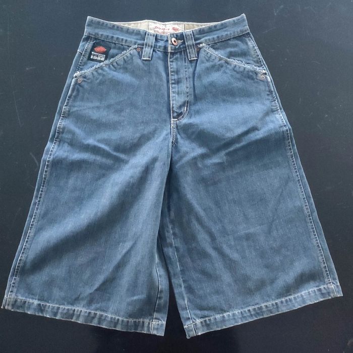 Bermuda jeans denim hip-hop large baggy short Dickies y2k 2000 taille 28us 38eu