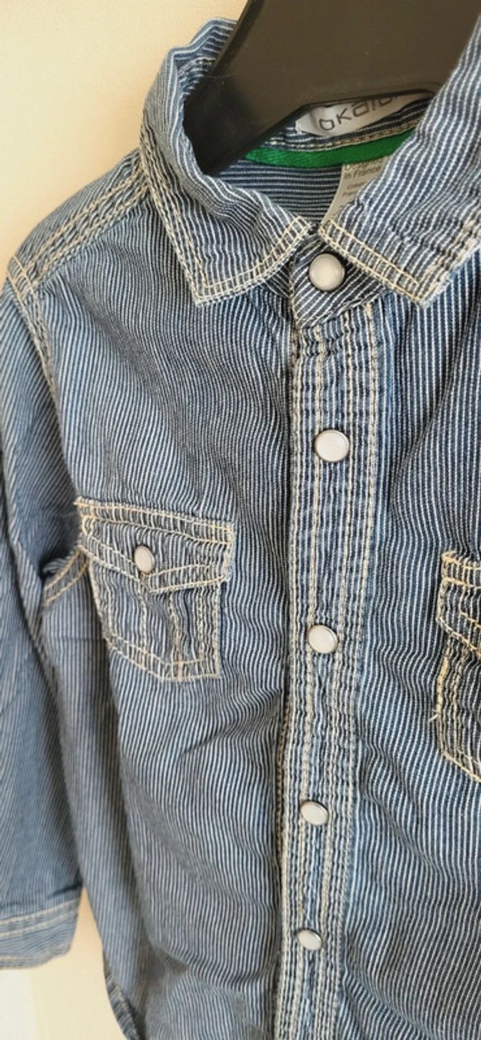 Chemise manches longues bleue okaidi 3 ans - photo numéro 4