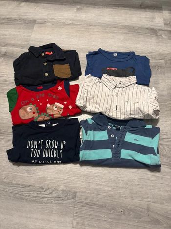 Lot de 6 t-shirt, taille 9 mois.