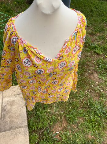 Blouse tunique jaune façon hippie by coco
