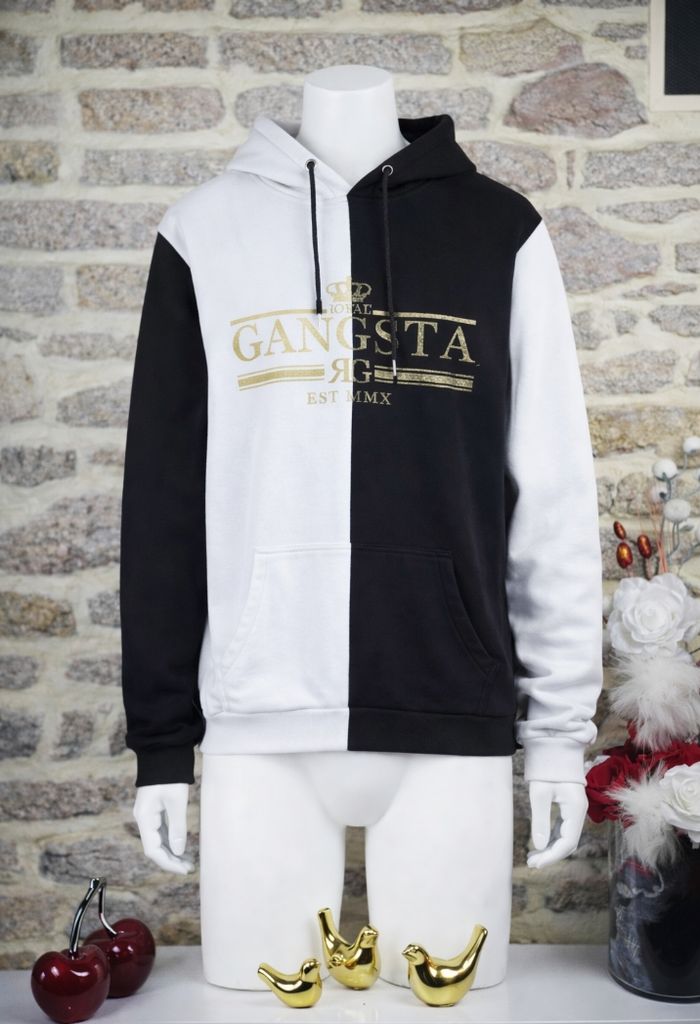 Sweat à capuche bicolore noir et blanc Homme/ Ado taille M marque Brave Soul 🎸