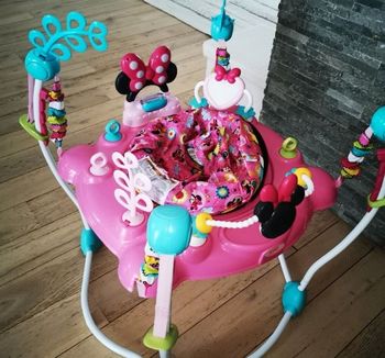 Trotteur Aire d'Éveil à Rebonds Minnie - Rose - Sons et Lumières - DISNEY BABY
