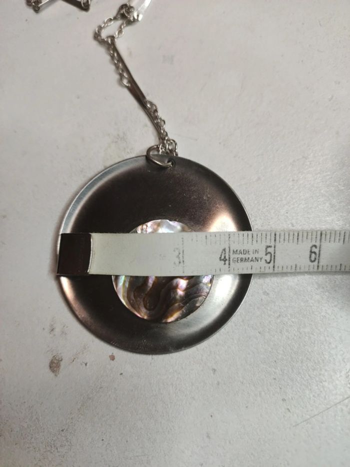 Pendentif nacre acier - photo numéro 4