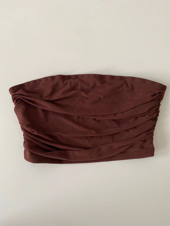 Haut bandeau marron en tulle L