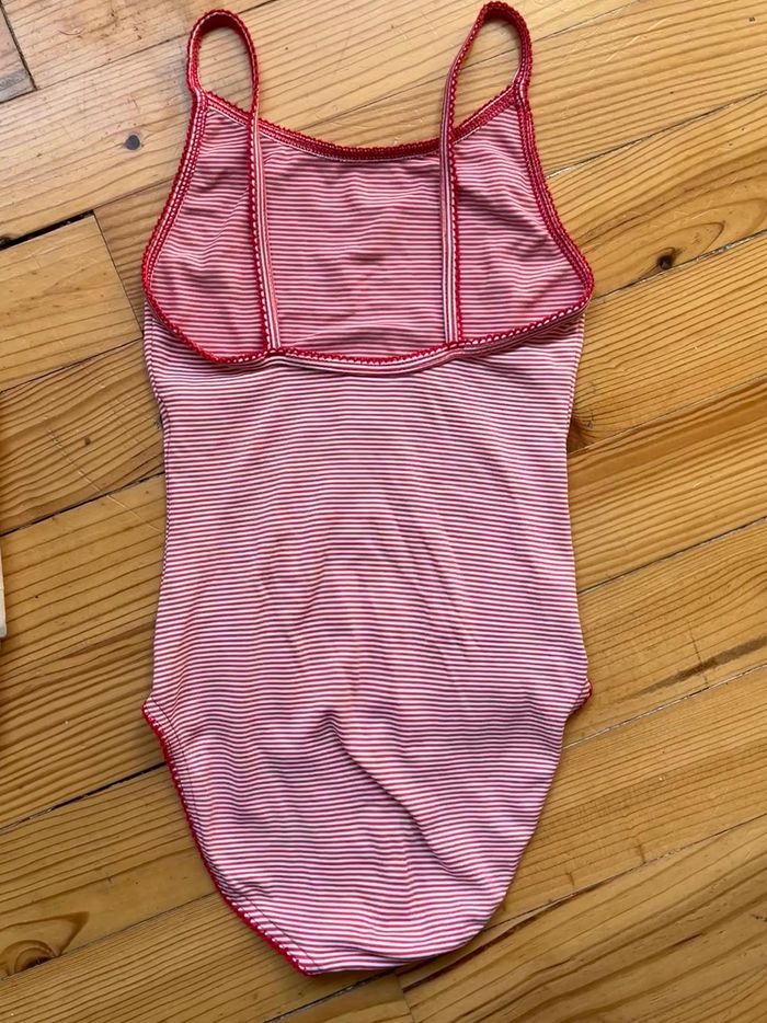 Maillot de bain rouge et blanc Petit Bateau 8 ans - photo numéro 2