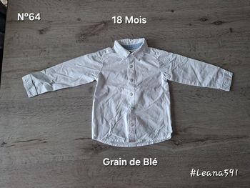 🌷N°64🌷Chemise Longues Manches - Grain de Blé - 18 Mois🌷