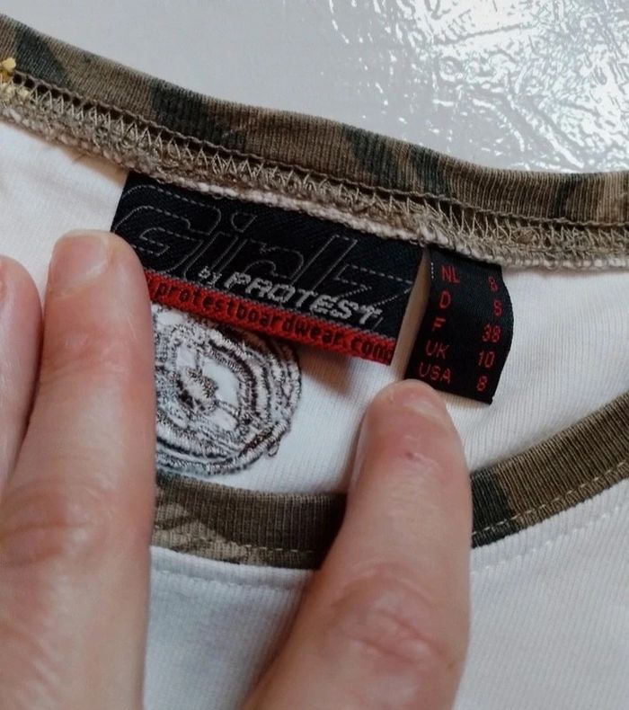 Pull blanc et vert kaki femme Protest - photo numéro 16