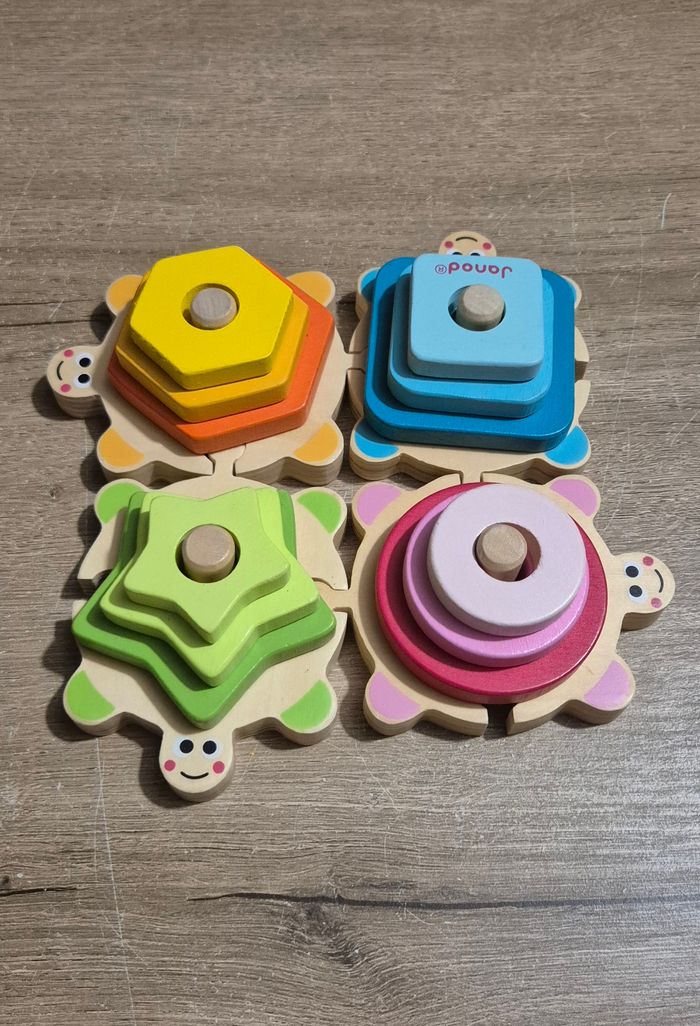 Tortues des formes empilables en bois - photo numéro 4