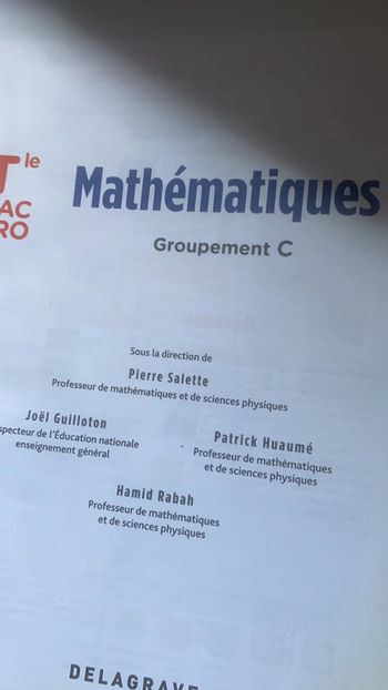 Mathématiques terminale bac pro groupement C