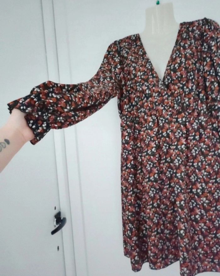Robe d'été fleurie manches longues femme - photo numéro 2