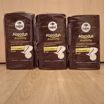 3 paquets protection urinaire homme / medium/60 unités