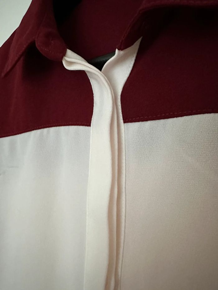 Chemisier Bordeaux et blanc Taille 34 - photo numéro 5