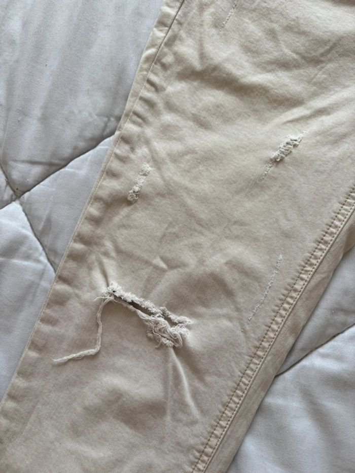 Jean etam jeans blanc écru crème taille basse slim y2k début 2000 taille M/38 - photo numéro 4