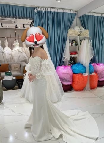 Robe de mariée bustier sirène avec traîne T34 XS