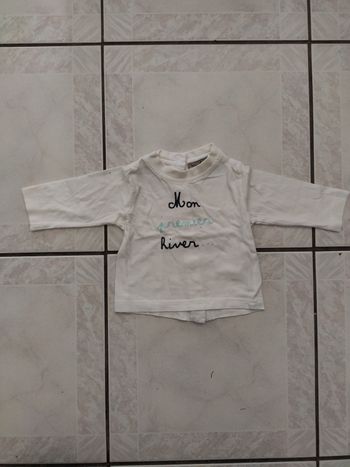 Tee shirt manches longues blanc 3 mois kimbaloo