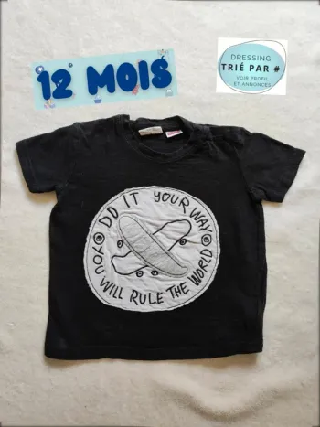 Tee shirt Zara 12 mois manches courtes