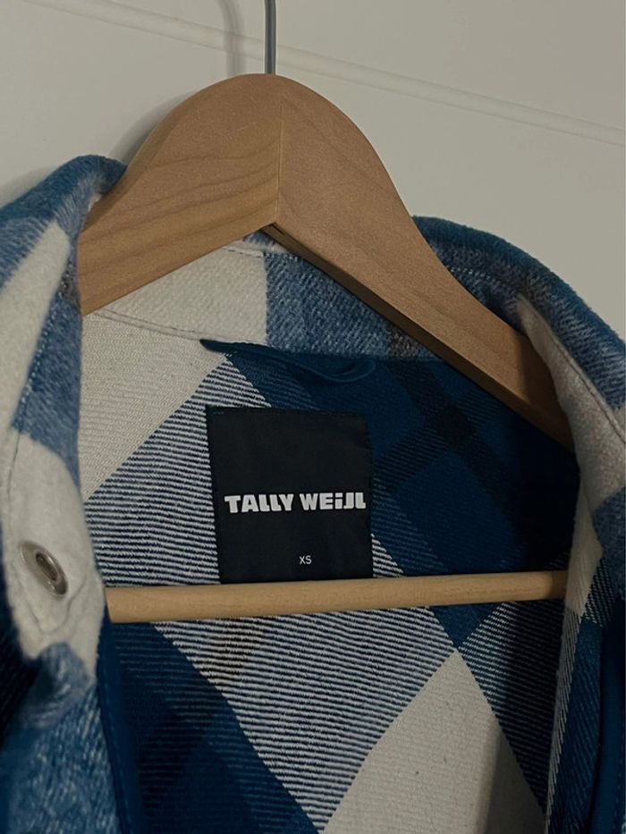 Chemise à carreaux bleu et blanche manches longues - photo numéro 3