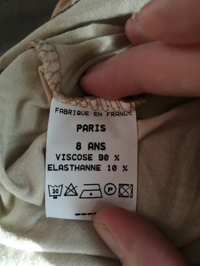 Tee-shirt beige manches longues en résille tie and die / paris / (8ans) - photo numéro 8