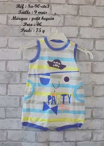 Combishort 9 mois Petit beguin (8a-90-cte3)