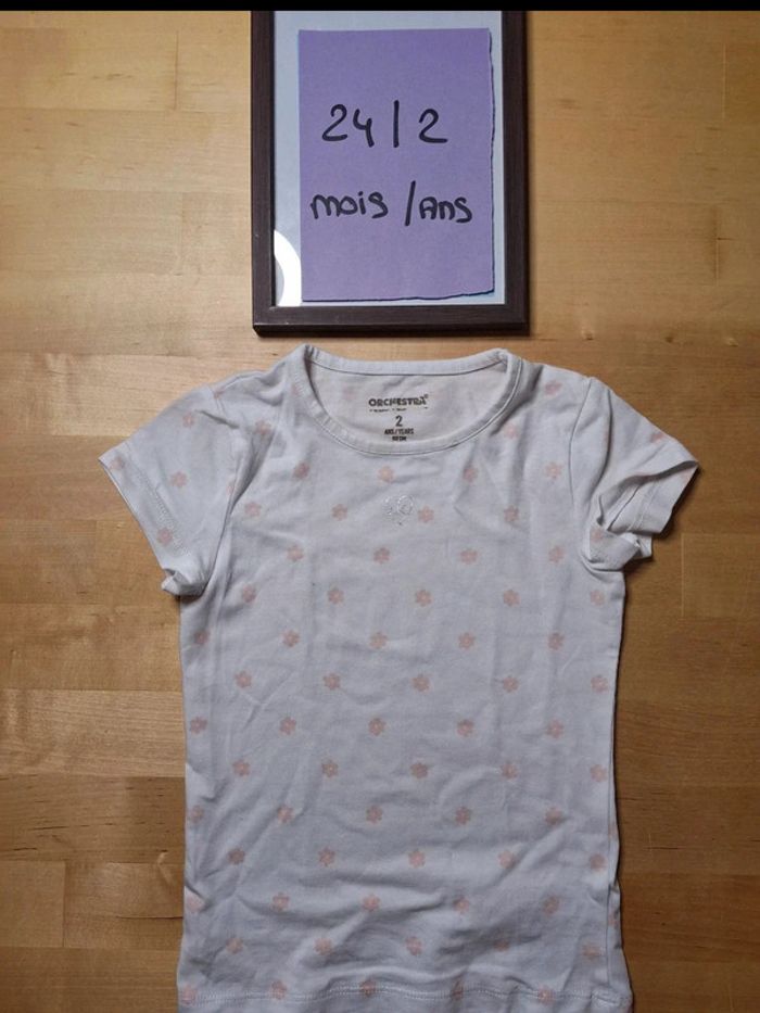 T-shirt manches courtes pour fille taille 24 mois Marque Orchestra très bon état