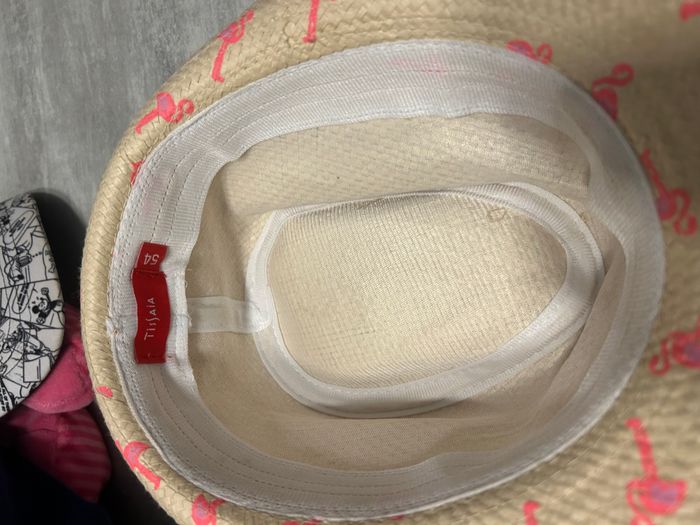 chapeau fille taille 54 tissaia rose avec des flamants roses - photo numéro 3